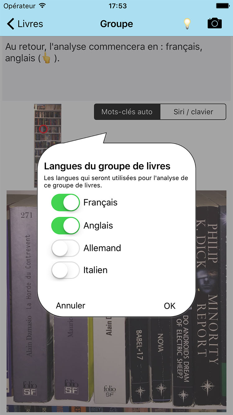Choisir les langues Dénich'Livre